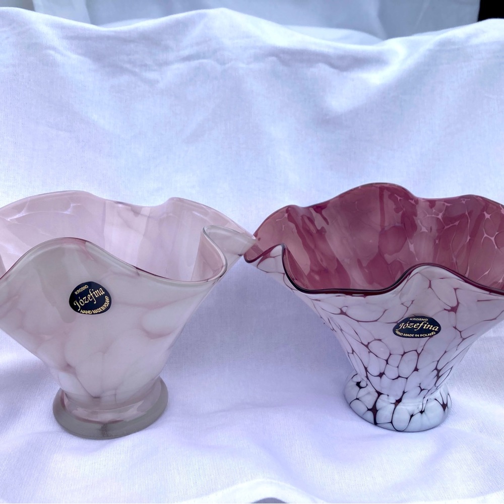 Jozefina Polish Glass Vases -Set of 2